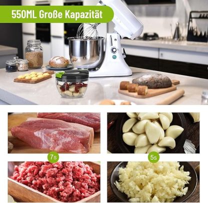 Zwiebelschneider Manuell, 520ML Gemüseschneider, Zwiebel Zerkleinerer mit Seilzug, Multizerkleinerer, Multischneider, Knoblauchhacker Universalhacker, Manual Food Chopper, Onion Cutter