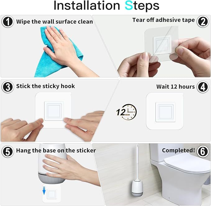 Klobürste Silikon, Toilettenbürste mit Schnell Trocknendem Ständer und Auslaufsicherer Basis, WC-Bürste Silikon Sauber Ohne Tote Ecken, Klobürstenhalter Wandmontage & Stehen