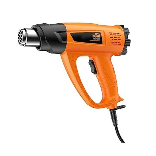 Heißluftpistole Kit, Variable Temperaturregelung 60℃- 600℃ Heissluftgebläse mit 7 Zubehör, Keramik-Heizkern, Elektrische Heißluftfön Schnelle Erwärmung zum Entlacken, Löten und Schrumpfen