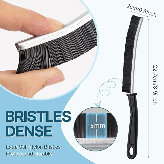 Lückenreinigungsbürste, küche Badezimmer Groove Gap Cleaning Brushelektrische reinigungsbürste,Premium schrubber mit Aluminiumstütze mit 15°-Winkel Zauberbürste, dünne Reinigungsbürste für die Küche