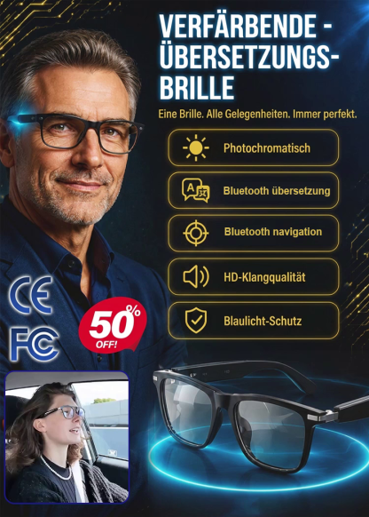 Echtzeit-AI-Übersetzungs-Sonnenbrille mit intelligentem Zoom