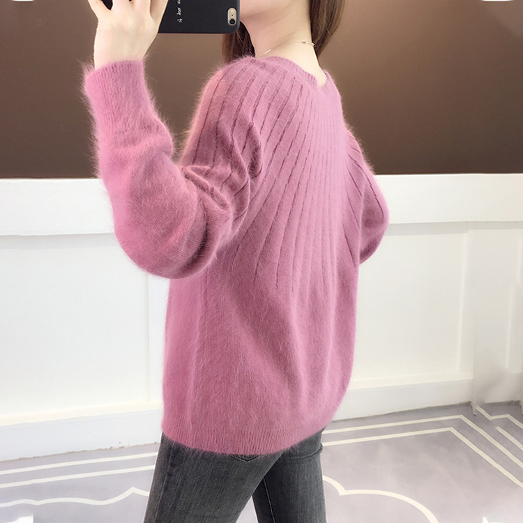 Kurzer Pullover mit Rundhalsausschnitt, lockerer, großer Oberbekleidungspullover