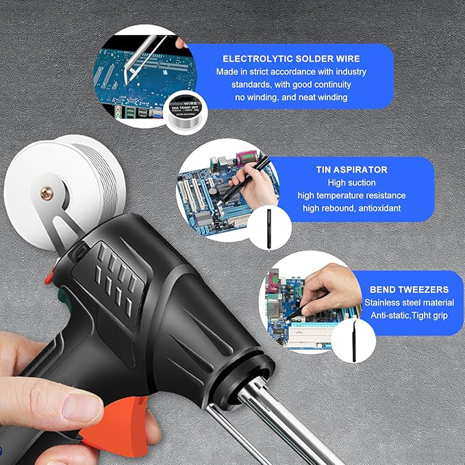 Extern Beheizten Industriellen Schweißgerät,Laserschweißwerkzeuge Schweißpistole,Multifunktions-Lötpistolen-Set Handschweißgerät mit Drahtvorschub,Laser Schweißgerät für Metall Zinn