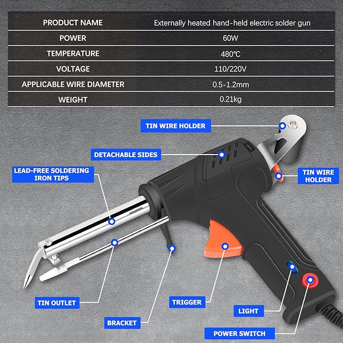 Extern Beheizten Industriellen Schweißgerät,Laserschweißwerkzeuge Schweißpistole,Multifunktions-Lötpistolen-Set Handschweißgerät mit Drahtvorschub,Laser Schweißgerät für Metall Zinn