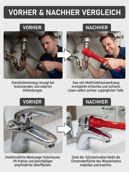 Profi Multifunktions-Sanitärschlüssel ✨ GS TÜV zertifiziert ✨ Rostfrei 🔧