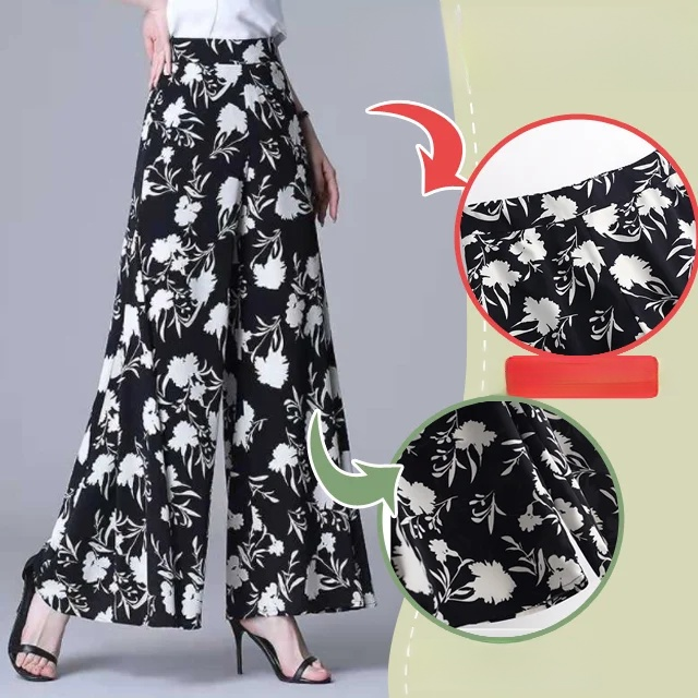 Drapierte Culotte mit hoher Taille und weitem Bein