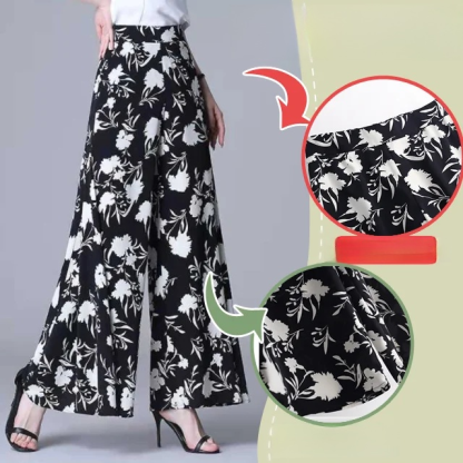 Drapierte Culotte mit hoher Taille und weitem Bein