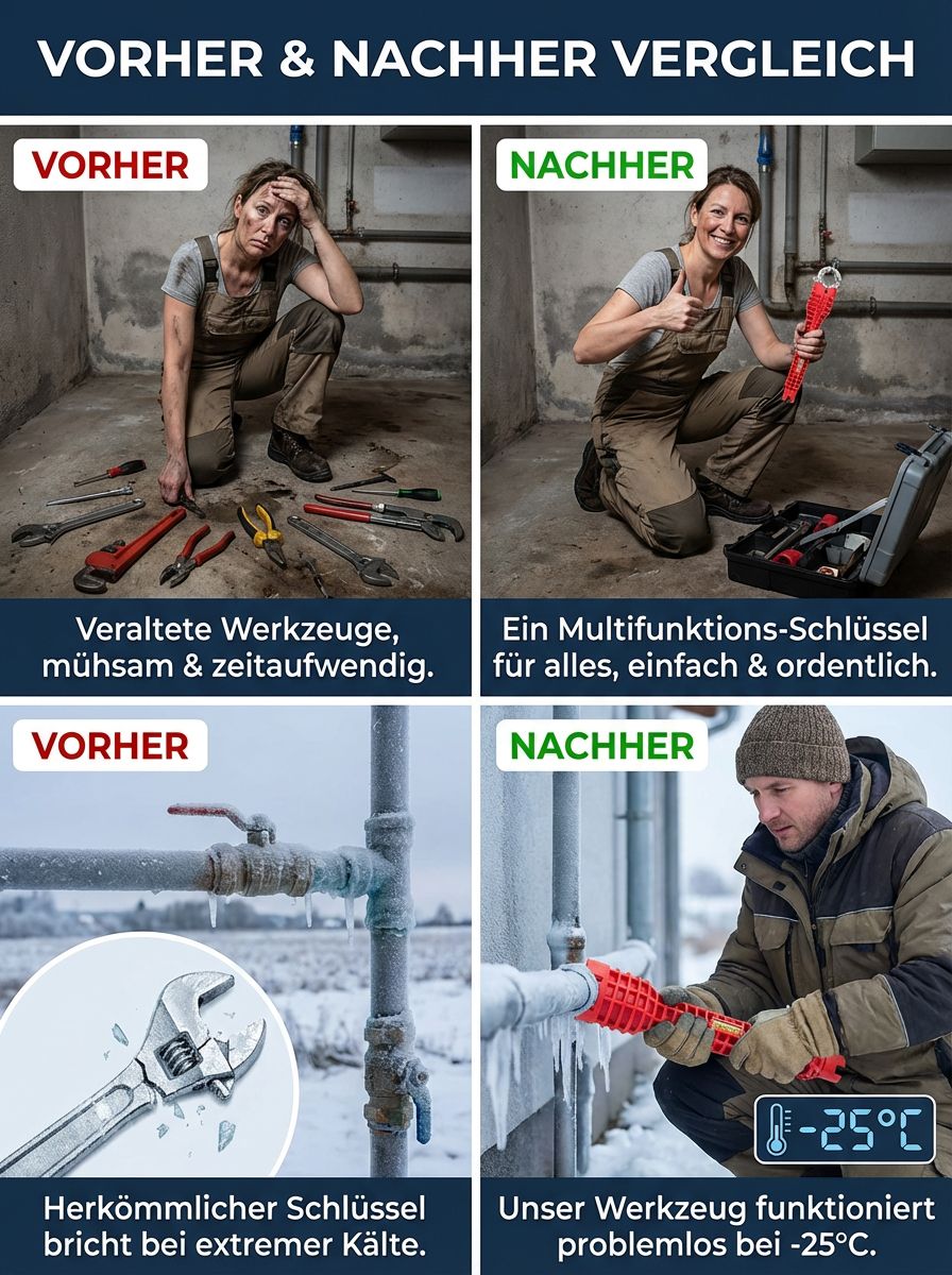Profi Multifunktions-Sanitärschlüssel ✨ GS TÜV zertifiziert ✨ Rostfrei 🔧