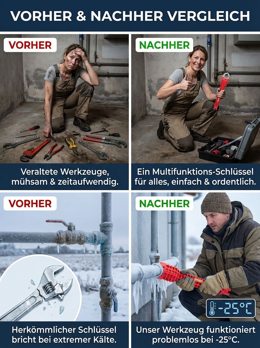 Profi Multifunktions-Sanitärschlüssel ✨ GS TÜV zertifiziert ✨ Rostfrei 🔧