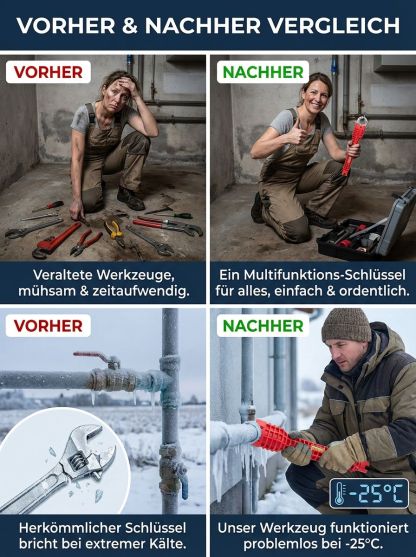 Profi Multifunktions-Sanitärschlüssel ✨ GS TÜV zertifiziert ✨ Rostfrei 🔧