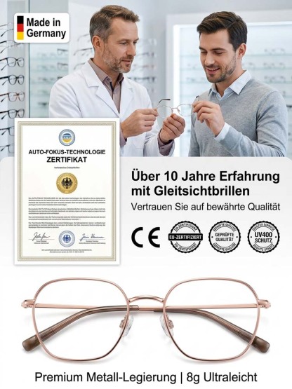 【Keine Augenuntersuchung erforderlich】Ultraleichte adaptive Lesebrille mit Blaulichtfilter✨Automatische Anpassung an Ihre Sehstärke innerhalb von 0,01 Sekunden, Sehfeldabdeckung von 0–1000 Grad