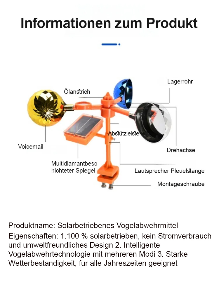 【✨️Begrenzter Zeitraum Sonderpreis】Solar-Vogelvertreiber