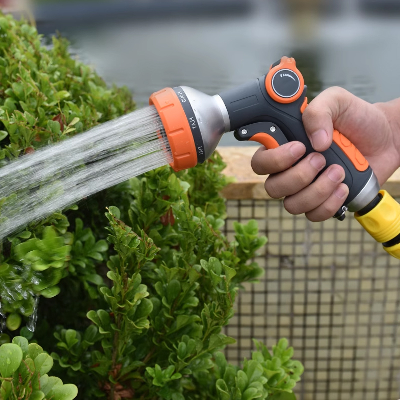 8 Funktion Kleber eingewickelt Wasserpistole Gartenschlauch Gartenbewässerung Gemüse Blumensprenger