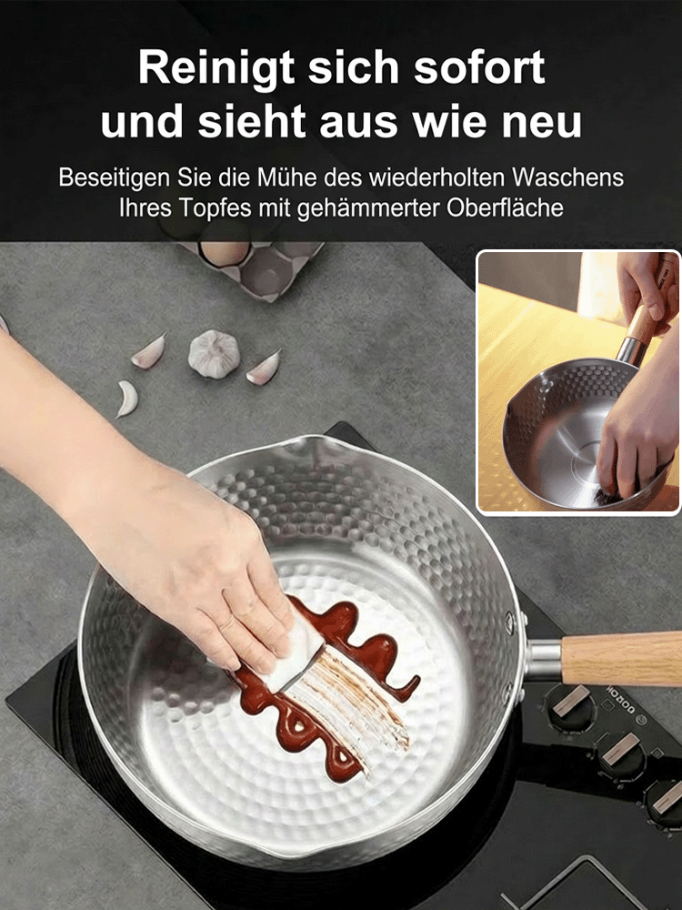 Japanischer Yukihira Topf aus 100% Medizintitan | Ohne Teflon | Kratzfest | Für alle Induktionsherde 🍲✨