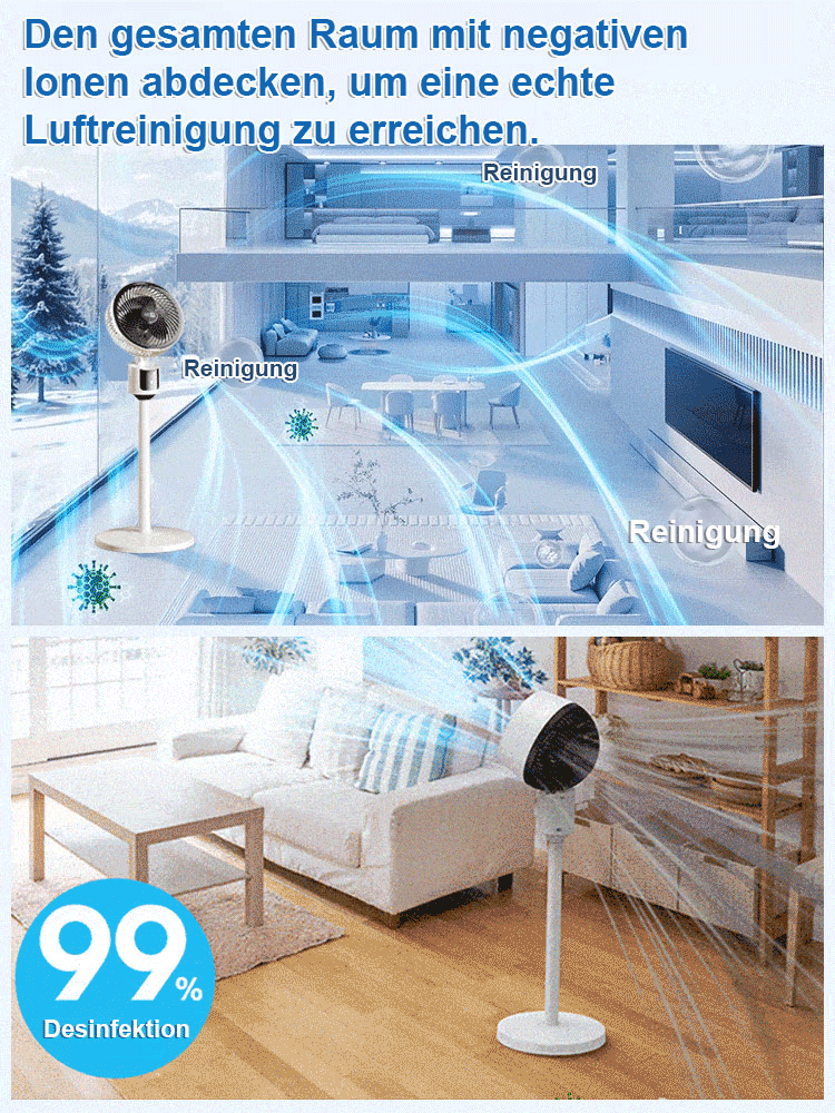 【✨️10 Jahre Garantie】Der geräuscharm Standventilator mit Energiesparmodus und Zirkulationsfunktion