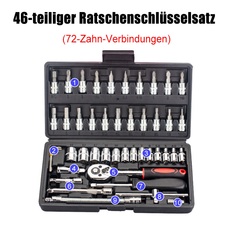 46-teiliger Ratschenschlüsselsatz