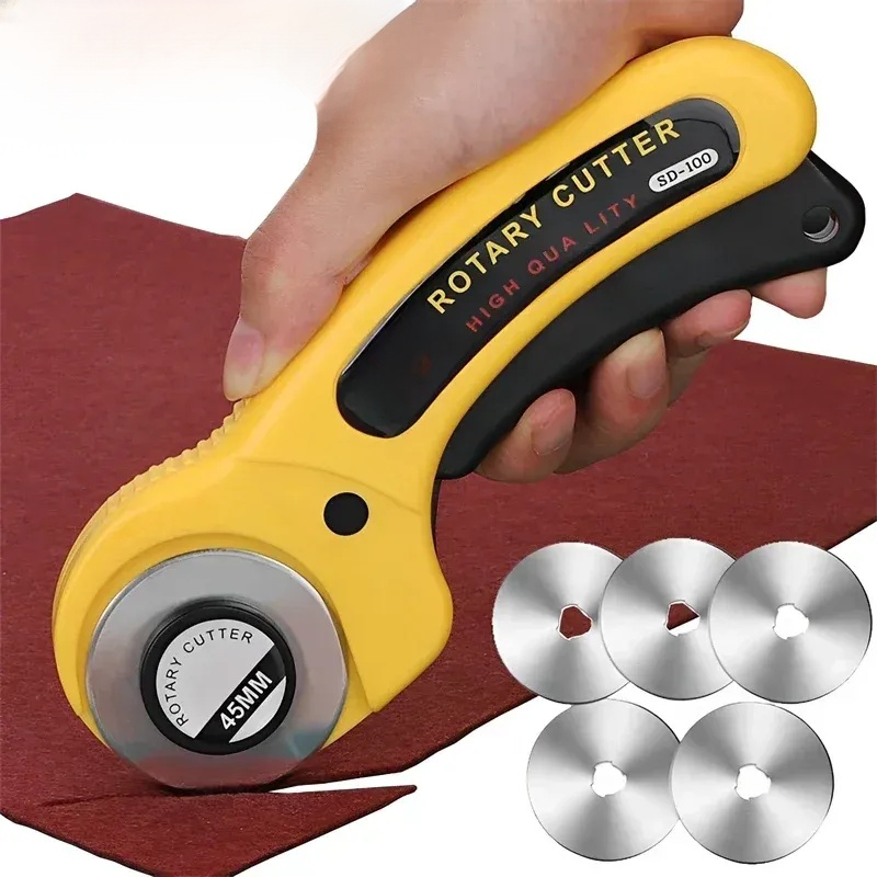 45MM Lederhandwerk Rollschneider Leder Schneidwerkzeug Lederhandwerk Stoff Rundmesser Messer DIY Patchwork Nähen Quilten