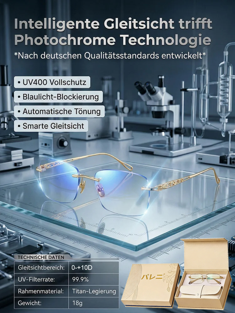 Intelligente Autofokus-Brille | Jena Optik Design | Photochrom & Titan | 10 Jahre Garantie 👓🛡️