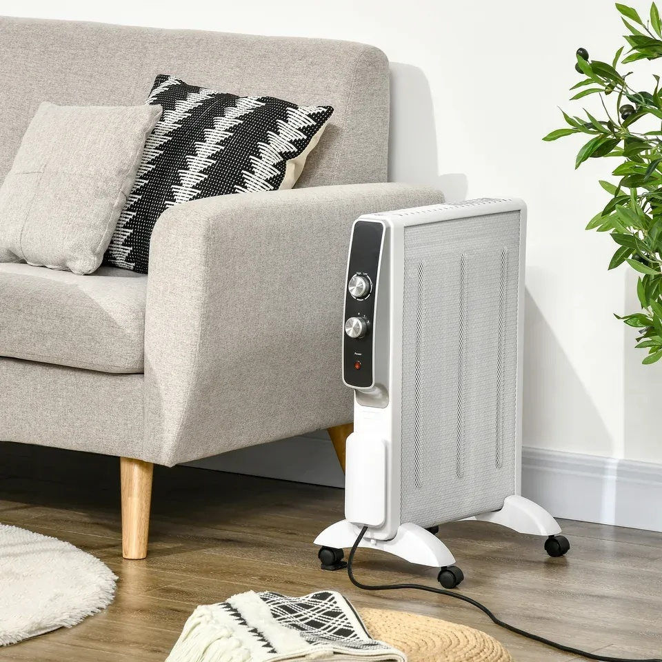 Elektroheizung 1000W/1500W Mica Heizkörper 4 Räder 47X26.5X61.5Cm