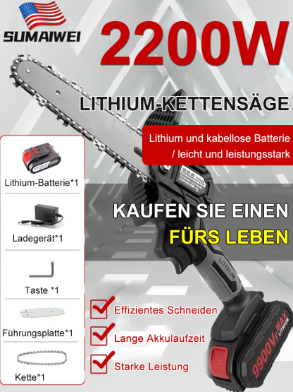 4-Zoll-Lithium-Kettensäge für Einhandbedienung