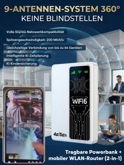 Mobiler Satelliten-WLAN Router der 10. Generation 📡 | Ohne Vertrag | Keine SIM-Karte nötig | Weltweites Internet | Integrierte 10000mAh Powerbank 🔋