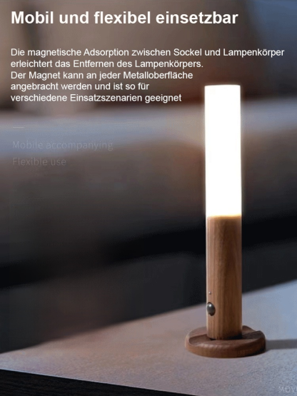 Haobang Kabelloses Sensor-Nachtlicht aus Holz zum Mitnehmen oder Liegenlassen