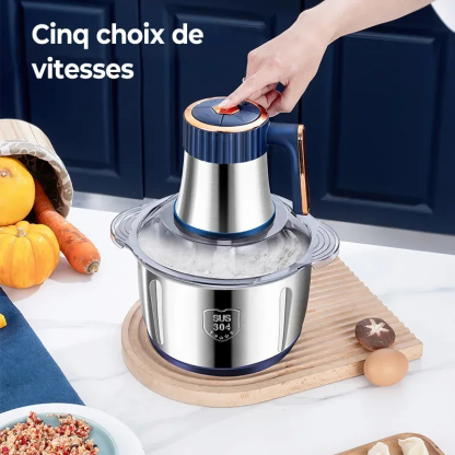 5L Elektrische Fleischwölfe Lebensmittelzerkleinerer 6S Edelstahl Multifunktionale Einweg-Schneidemaschine Prozessor Chopper Einkaufs-Apps
