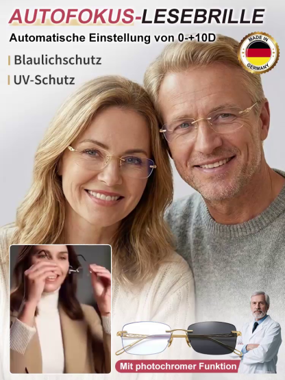 Intelligente Autofokus-Brille | Jena Optik Design | Photochrom & Titan | 10 Jahre Garantie 👓🛡️