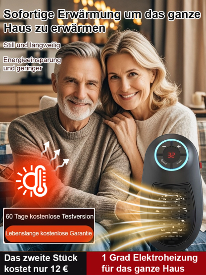 Energiesparender, stromsparender, in 3 Sekunden aufheizender Mini-PTC-Wandheizlüfter.