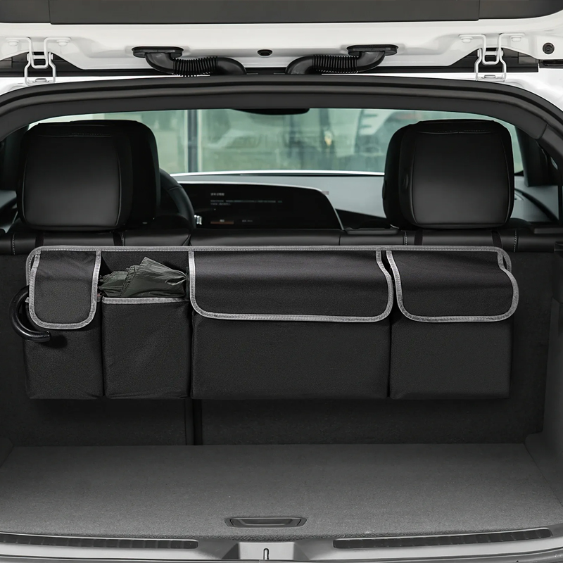 Kofferraum-Organizer für SUV, Hänge-Organizer für den Rücksitz, für SUV, LKW, MPV, Upgrade-Aufbewahrungstaschen für den Rücksitz mit 4 Taschen, 99,1 x 35,6 cm