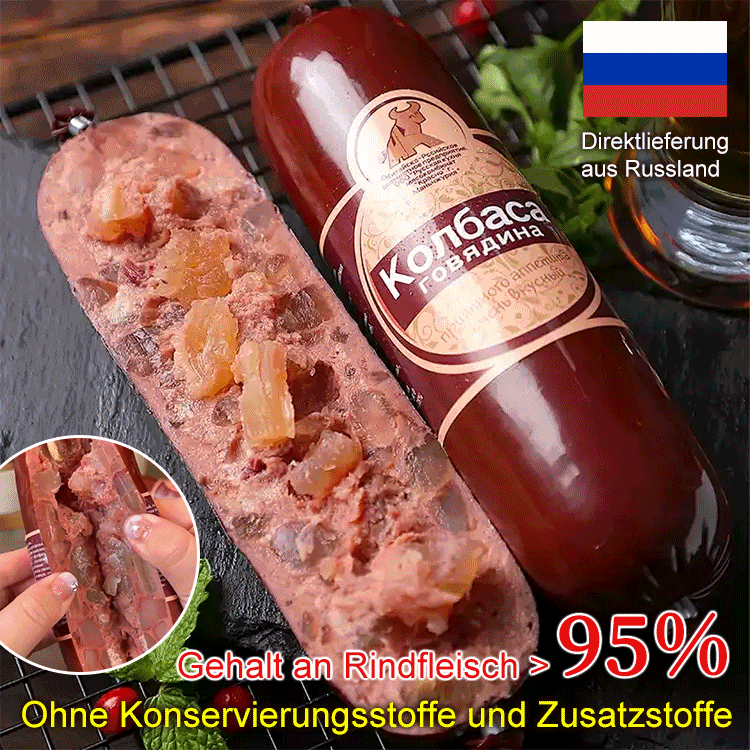 【⭐Rindfleischgehalt über 95%.】Russische Geschmacksrichtung Rindersehnenwurst