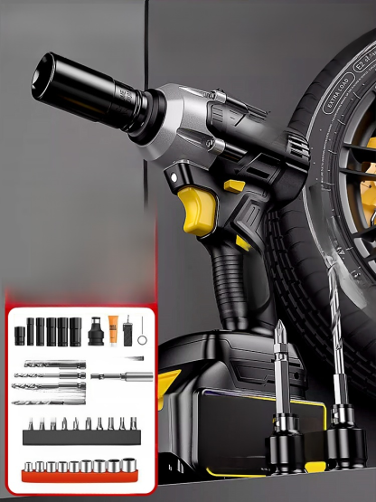 【Komplettes Werkzeugsatz gratis】Lithium-Schlagschrauber mit hohem Drehmoment