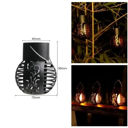 Solarleuchten für den Außenbereich, Retro-Laterne, Laternenlichter, hängende Flammenlampe, Landschaftsbeleuchtung, Bodenleuchten, Spotlight, Heim- und Gartendekor