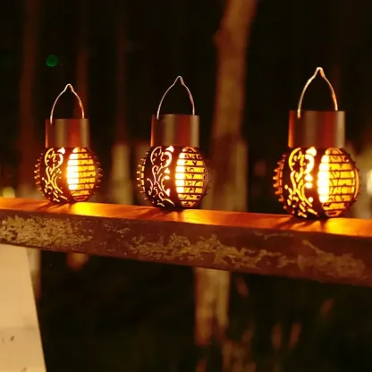 Solarleuchten für den Außenbereich, Retro-Laterne, Laternenlichter, hängende Flammenlampe, Landschaftsbeleuchtung, Bodenleuchten, Spotlight, Heim- und Gartendekor