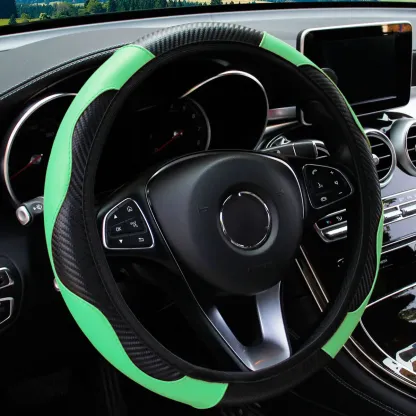 Auto-Lenkradbezug aus PU-Kohlefaser-Leder ohne Innenring, geeignet für 14,5-15 Zoll Autozubehör