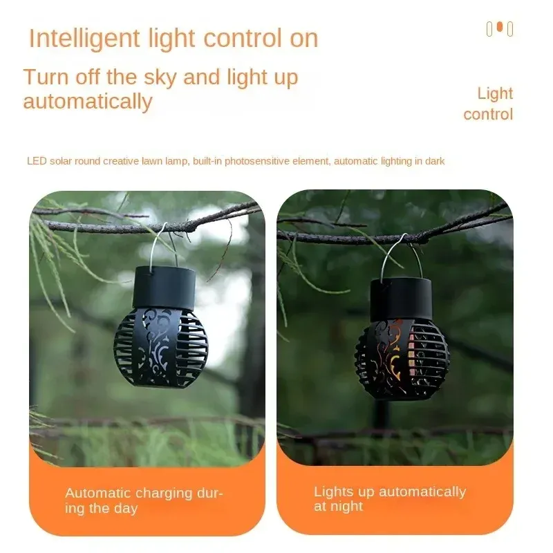 Solarleuchten für den Außenbereich, Retro-Laterne, Laternenlichter, hängende Flammenlampe, Landschaftsbeleuchtung, Bodenleuchten, Spotlight, Heim- und Gartendekor