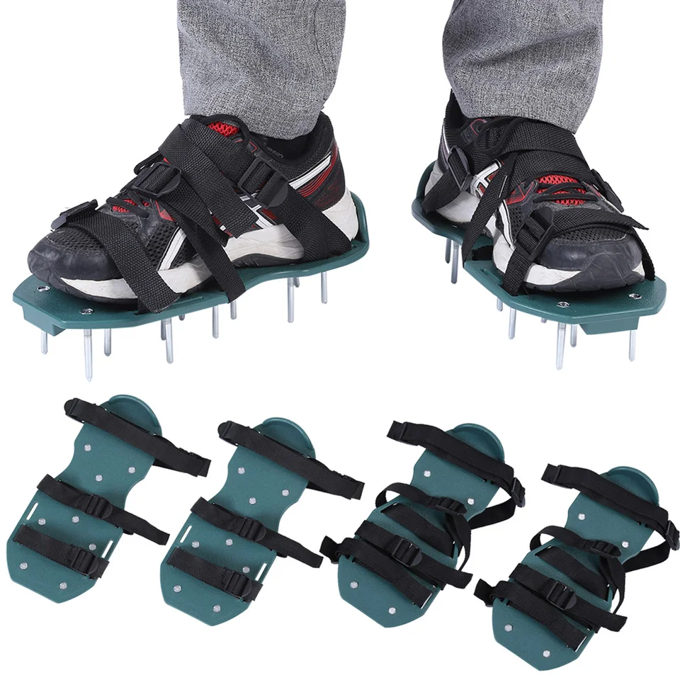 1 Paar Rasenbelüfter-Sandalen, strapazierfähige Gras-Spike-Schuhe mit Kunststoffschnalle, Gartenwerkzeug, Rasen-Spike-Schuhe, Rasenbelüfter-Schuhe