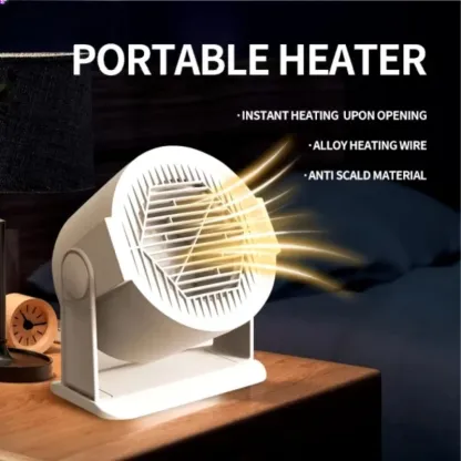 Tragbarer kleiner Heizlüfter, energiesparend, stromsparend, schnelles Aufheizen, geräuscharm, drehbarer Winkel, Tischlüfter für Zuhause