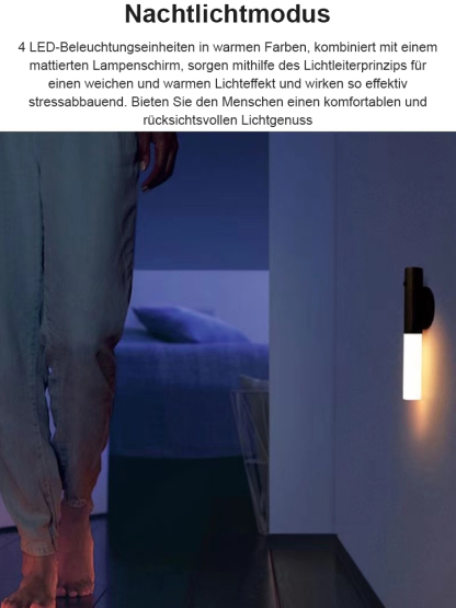 Haobang Kabelloses Sensor-Nachtlicht aus Holz zum Mitnehmen oder Liegenlassen