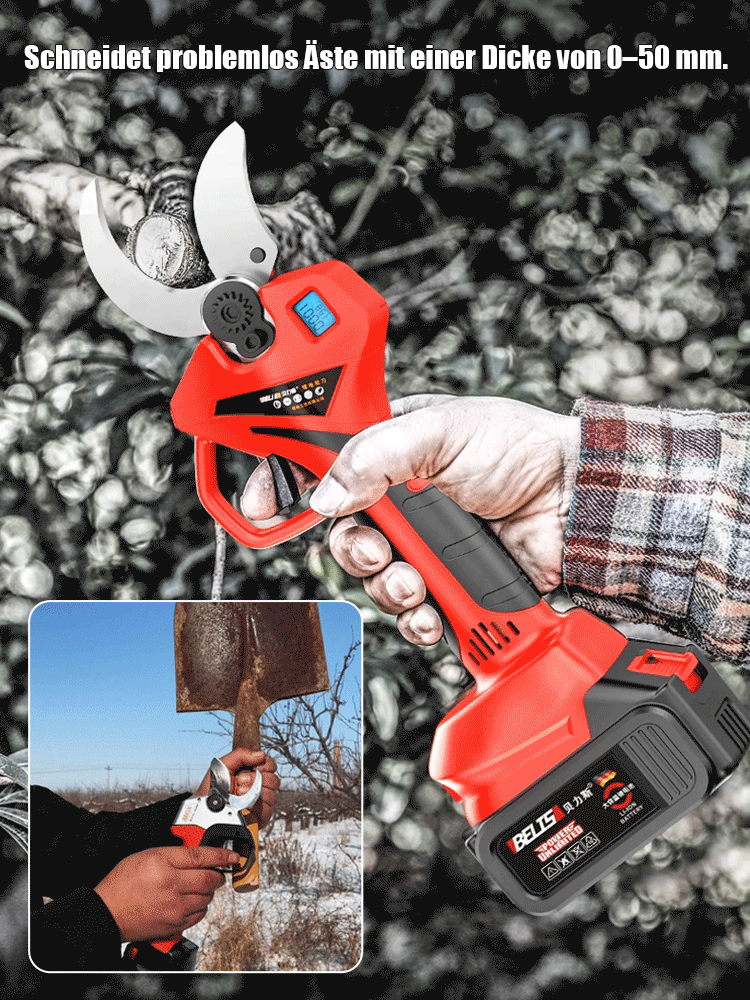 【✨️Begrenzter Zeitraum Sonderpreis】Gartenschere mit Lithiumbatterie