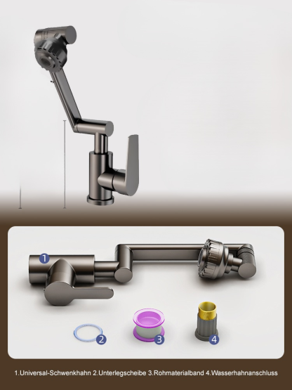 【✨️Begrenzter Zeitraum Sonderpreis】1080° drehbarer Wasserhahn mit mechanischem Arm