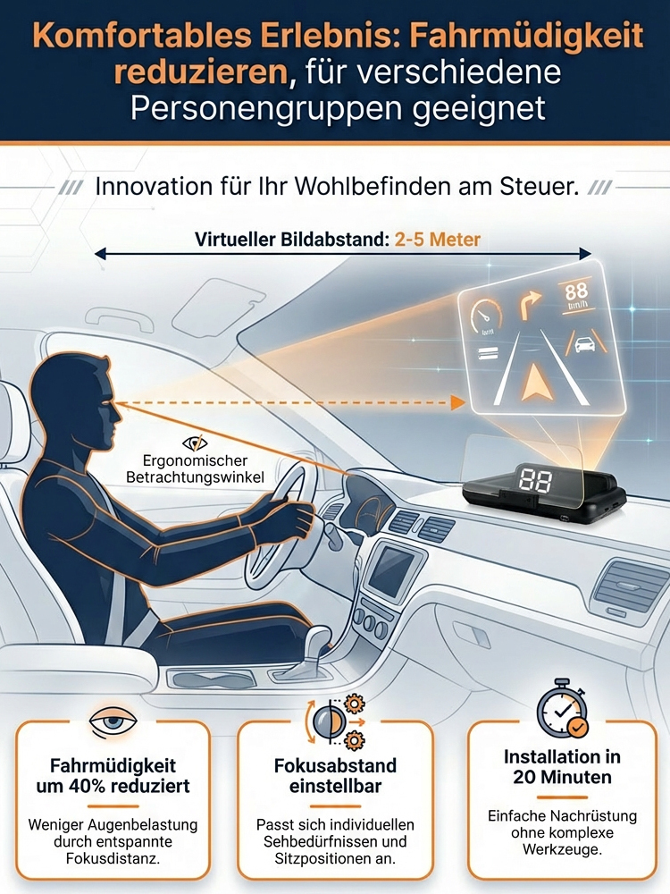 Premium AR Head-Up Display | 3D Navigations-Projektion | Militär-Qualität | Sicherer Fahren 🛡️🚘