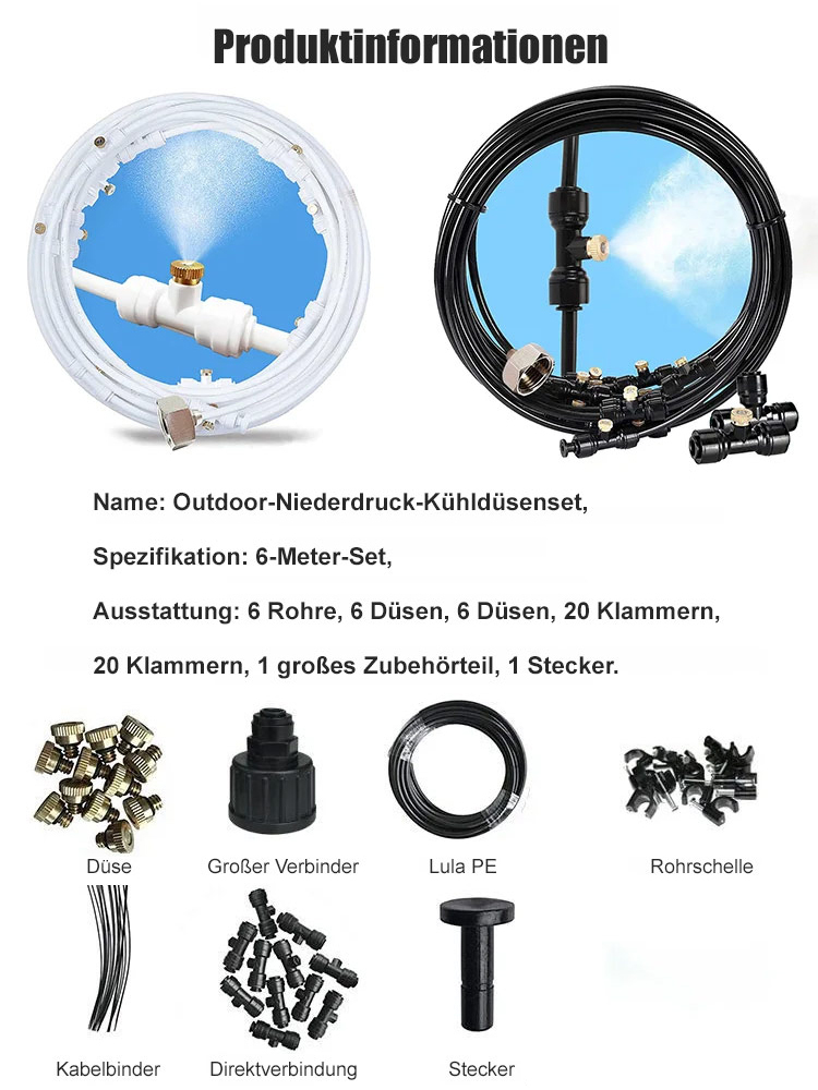 Garten Outdoor Niederdruck Kühlverneblungsdüsen