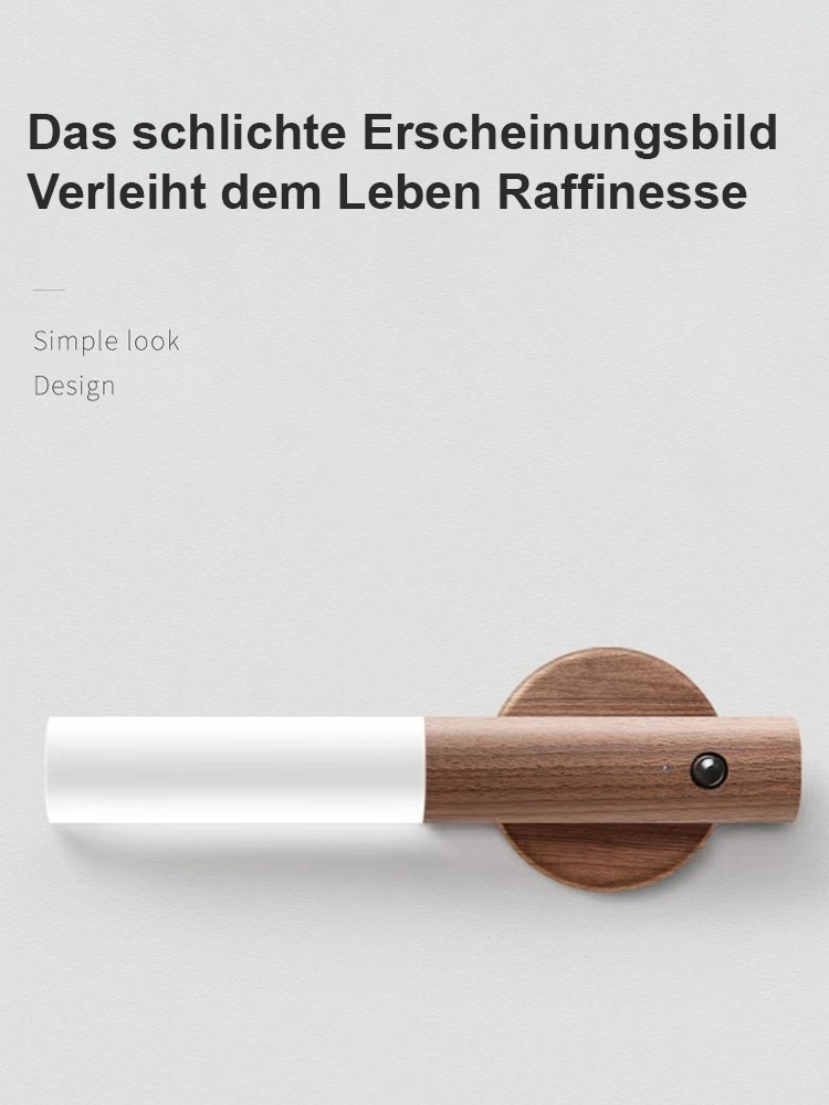 Haobang Kabelloses Sensor-Nachtlicht aus Holz zum Mitnehmen oder Liegenlassen