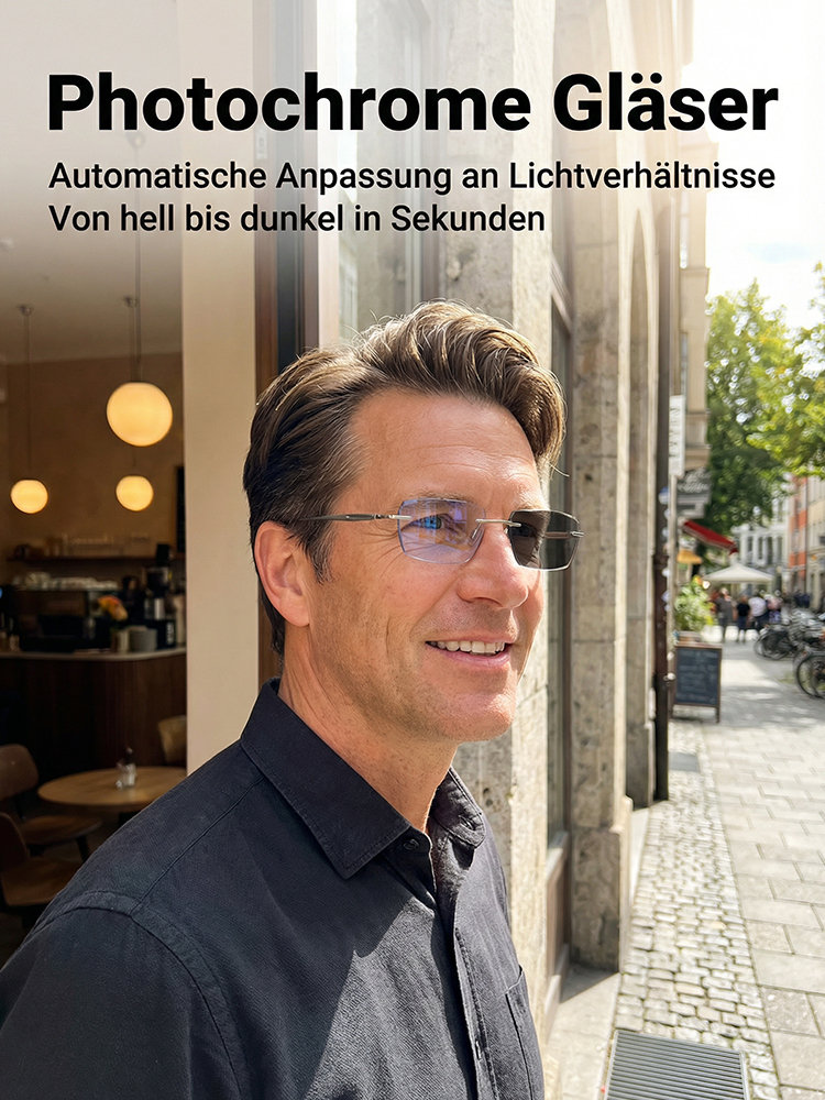 Jena Med-Tech Autofokus Brille | Blaulichtfilter | UV400 | Titan-Rahmen 👓💎