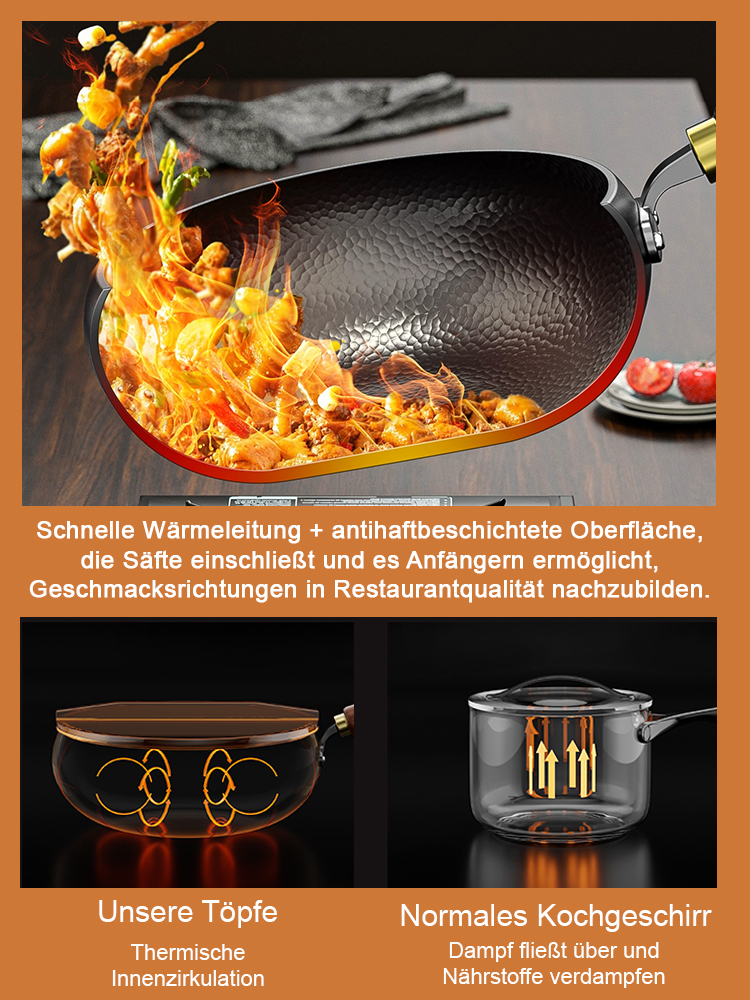 Handgeschmiedete Pfanne✨30.000 Hand-Schläge ✨Ohne chemische Beschichtung ✨Sicher & Gesund