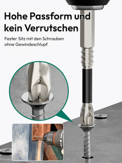 Stark magnetische, rutschfeste und stoßfeste Bit-Set.