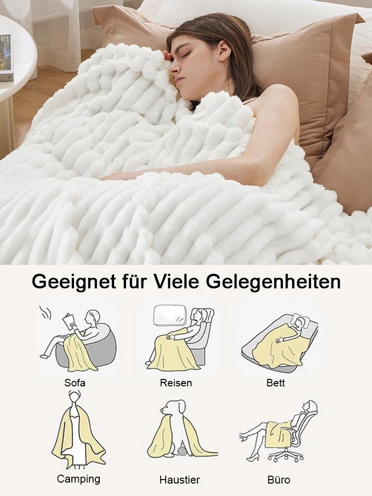 【37° konstante Temperatur】A-Klasse Baby- und Mutter-Kaninchenwolle dicke, warme Decke