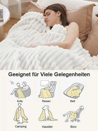 【37° konstante Temperatur】A-Klasse Baby- und Mutter-Kaninchenwolle dicke, warme Decke