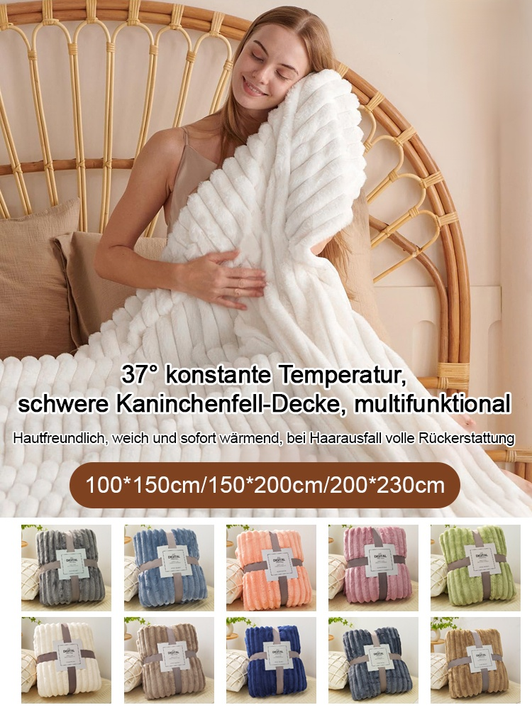 【37° konstante Temperatur】A-Klasse Baby- und Mutter-Kaninchenwolle dicke, warme Decke
